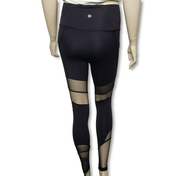Lululemon Forget The Sweat Tight Womens 2 Black 25" Mesh Everlux LW5BZWS - Picture 5 of 10